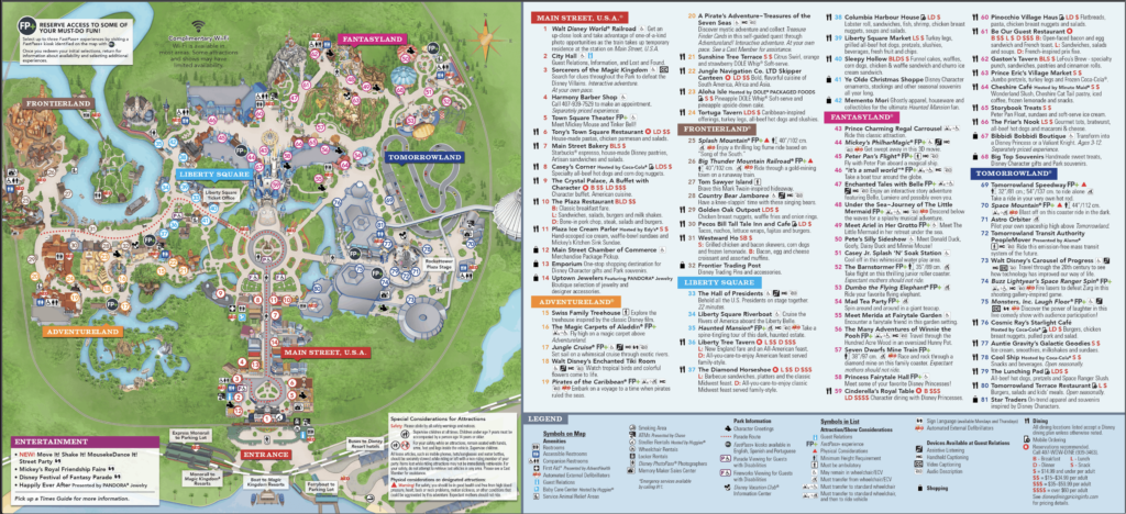 2004 disney world map magic kingdom
