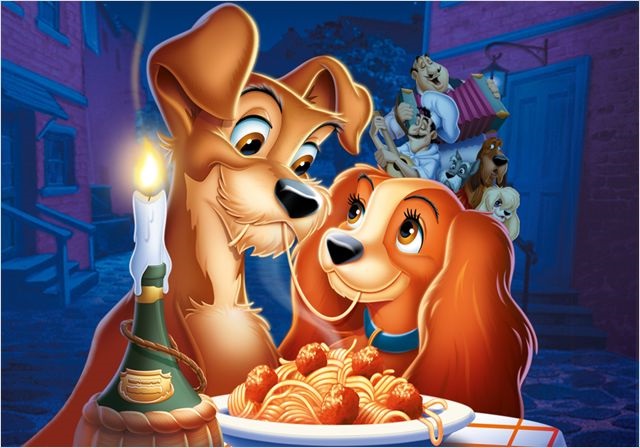 Un spaghetti aux boulettes de viande inspiré du film La Belle et le Clochard de Disney