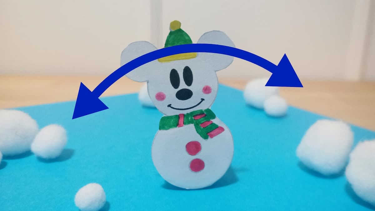 Activité Disney facile : Un bonhomme de neige Mickey Mouse oscillant