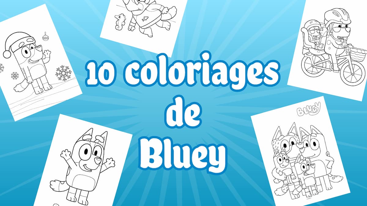 10 coloriages de Bluey gratuits à imprimer